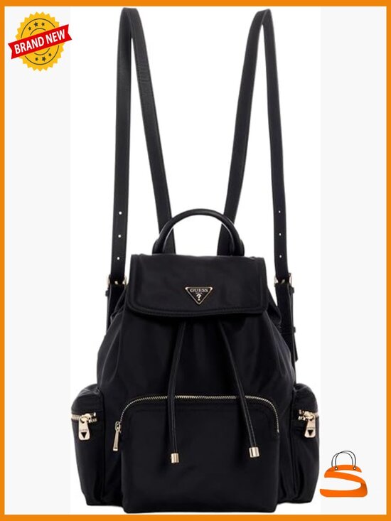 Eco Gemma Backpack Drawstring Flap Nylon Backpack Daypack